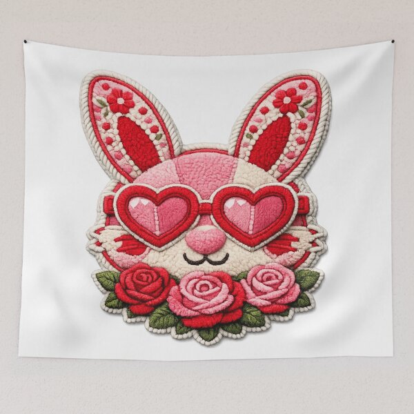 Item preview, Floral Bunny Patchwork – Trendy Easter & Retro Valentine Cute Rabbit Design designed and sold by Design-KS.
