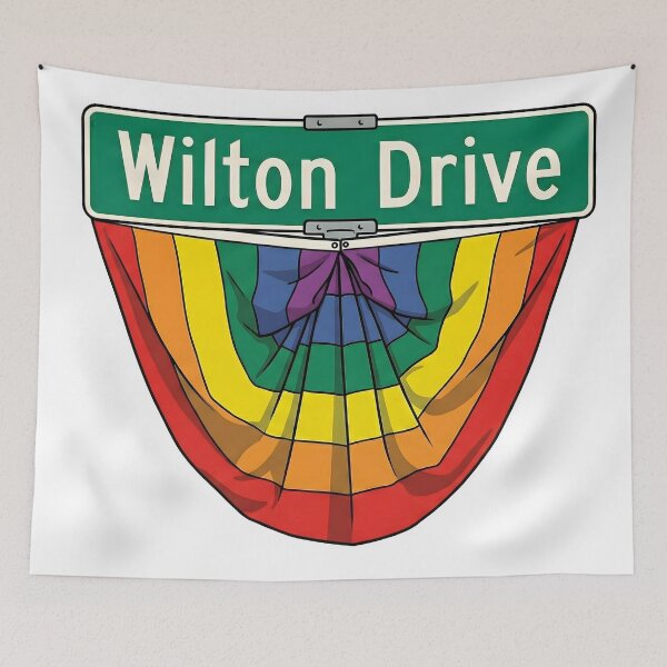 Item preview, Wilton Drive Rainbow Pride Street Sign designed and sold by WarFX Designs.