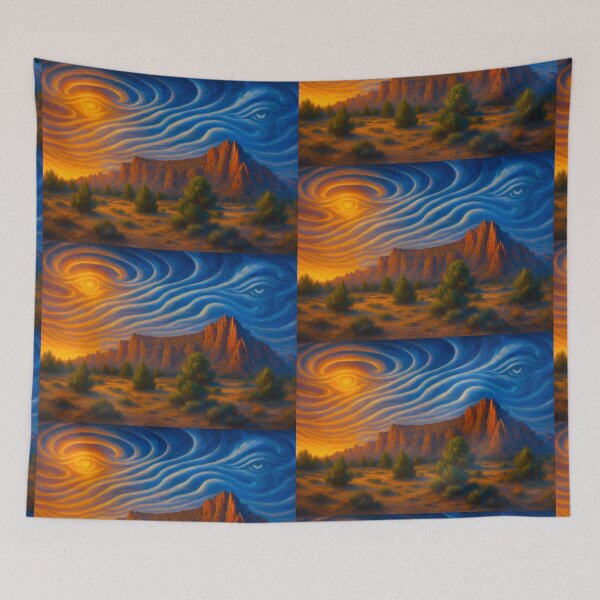 Item preview, Sacred Balance – Eye of Horus and Eye of Ra Celestial Egyptian Desert Art designed and sold by WilderRoads.