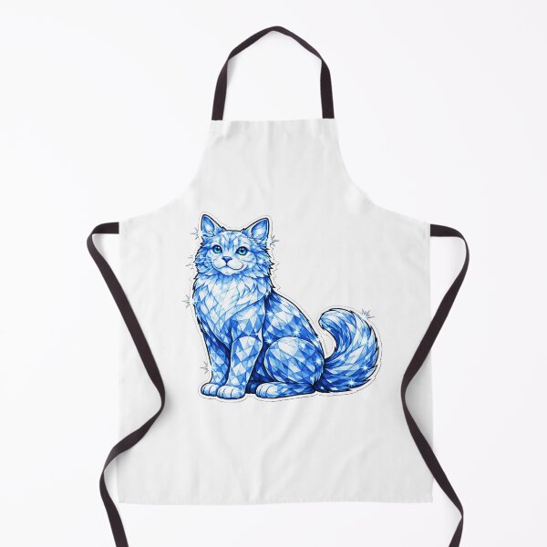 Item preview, Blue Crystal Longhaired Cat Geometry Facets Gemstone Art designed and sold by CLOUTKULT.
