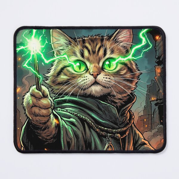 Item preview, Dark Wizard Cat with Lightning Spell designed and sold by Mistermike248.