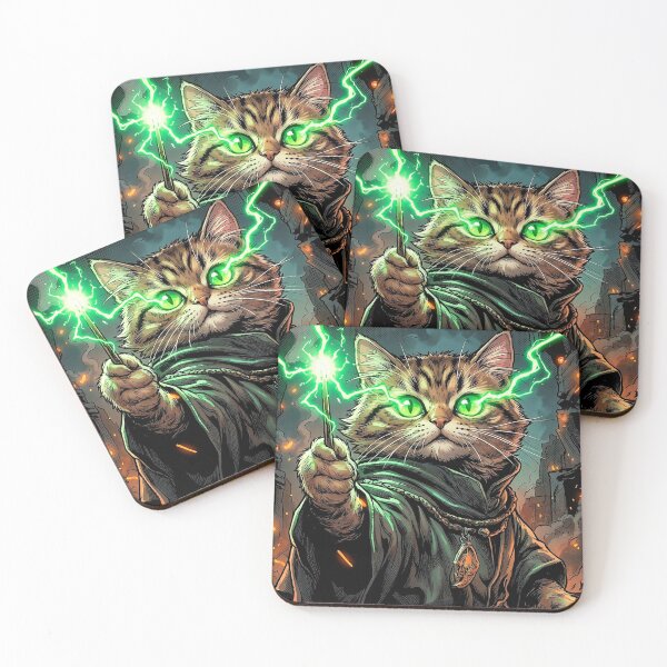 Item preview, Dark Wizard Cat with Lightning Spell designed and sold by Mistermike248.