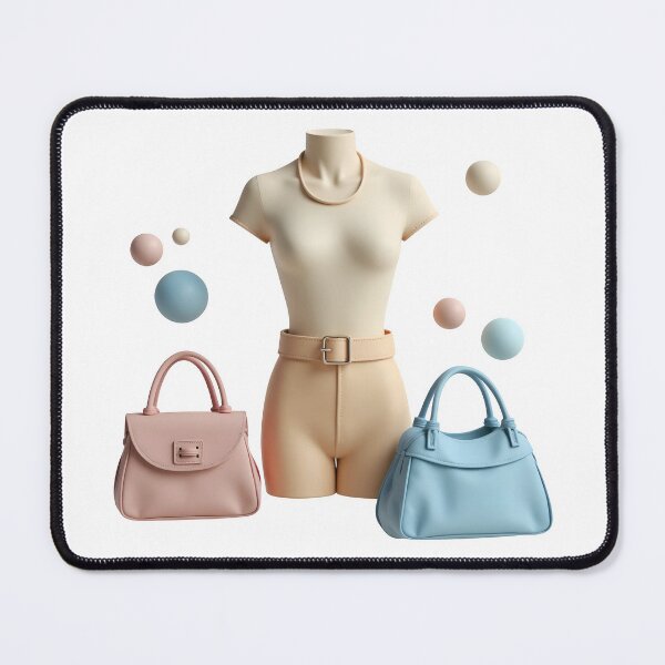 Item preview, Fashionable outfit with stylish handbags on mannequin designed and sold by Creative88Art.