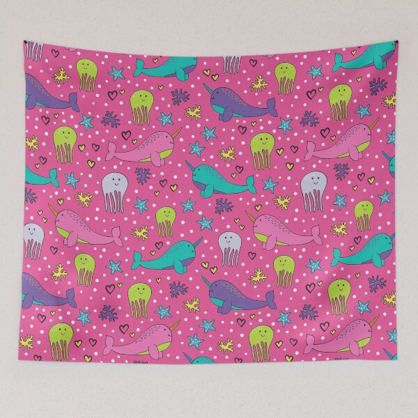 Item preview, Cute Kids Narwhal and Jelly Fish Friends designed and sold by CardienDesignCo.