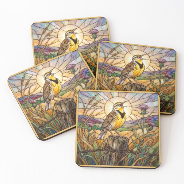Item preview, Stained Glass Meadowlark Singing designed and sold by Tridentulus.