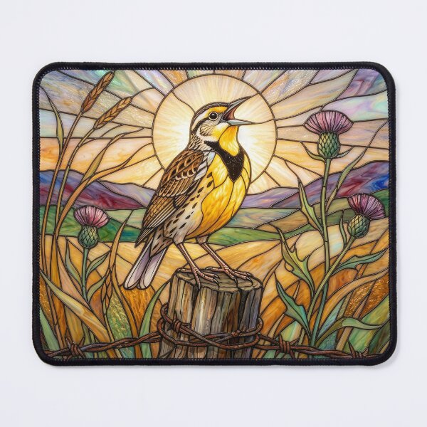 Item preview, Stained Glass Meadowlark Singing designed and sold by Tridentulus.