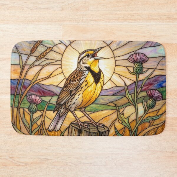 Item preview, Stained Glass Meadowlark Singing designed and sold by Tridentulus.