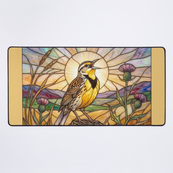 Item preview, Stained Glass Meadowlark Singing designed and sold by Tridentulus.