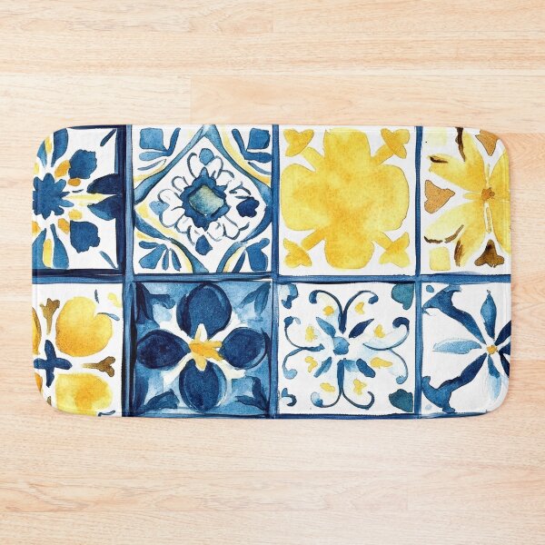 Item preview, Azulejos Spanish/Portuguese Vintage Distressed Tiles Pattern Art designed and sold by DEC02.