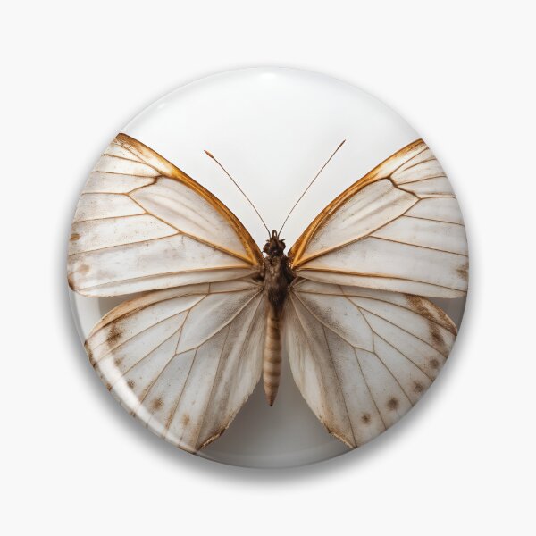 Item preview, Beautiful white butterfly with delicate brown markings on white background designed and sold by Creative88Art.
