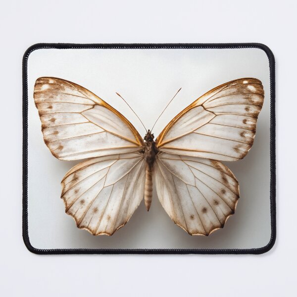 Item preview, Beautiful white butterfly with delicate brown markings on white background designed and sold by Creative88Art.