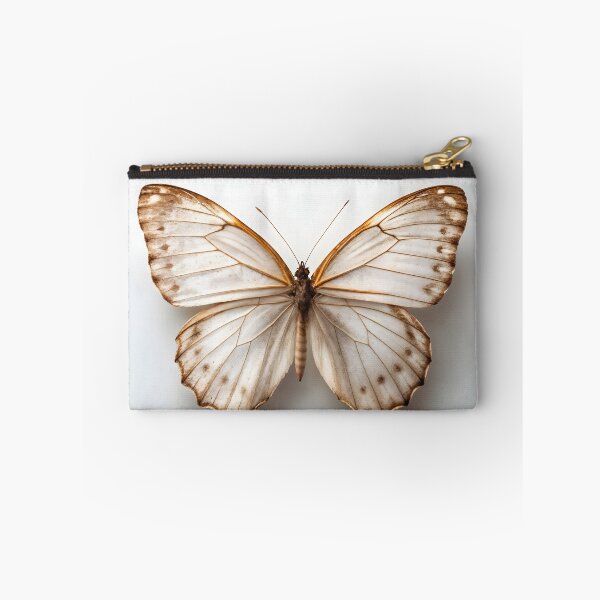 Item preview, Beautiful white butterfly with delicate brown markings on white background designed and sold by Creative88Art.