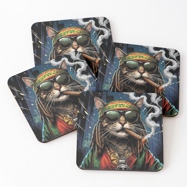 Item preview, Rastafarian Cat with Glasses and a Cigar designed and sold by Mistermike248.