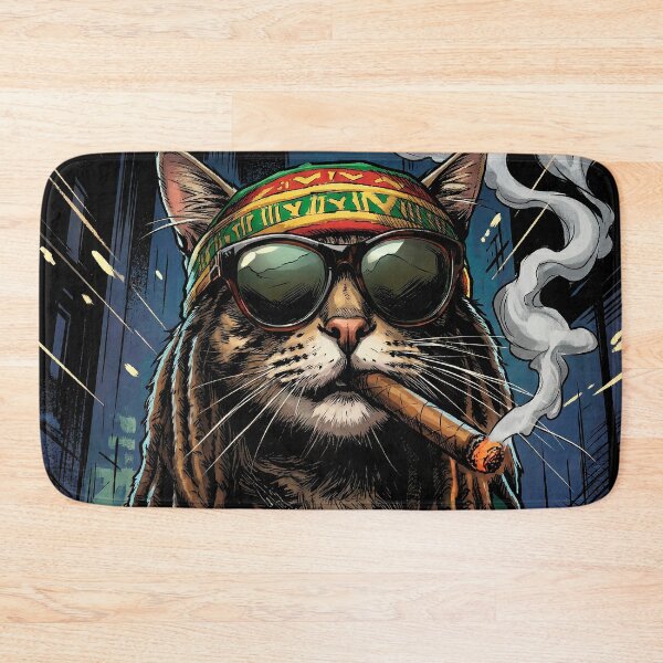 Item preview, Rastafarian Cat with Glasses and a Cigar designed and sold by Mistermike248.