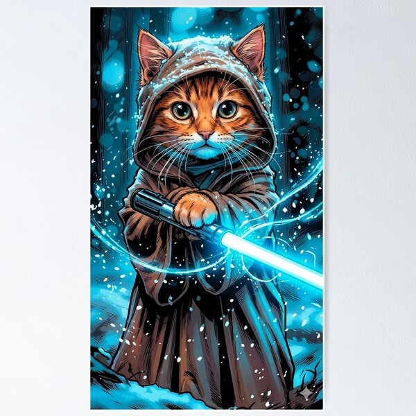 Item preview, Little Cat Jedi Master on Ice Planet designed and sold by Mistermike248.