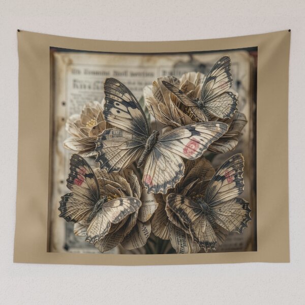 Item preview, Newspaper Flowers and Butterflies designed and sold by Tridentulus.