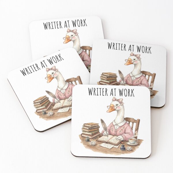 Item preview, Writer at Work Goose Illustration Cozy Literary Art designed and sold by MTJ-Mushrooms.