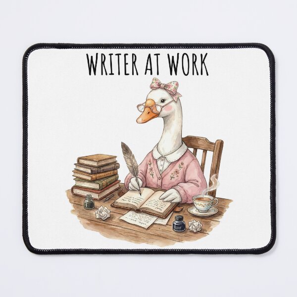 Item preview, Writer at Work Goose Illustration Cozy Literary Art designed and sold by MTJ-Mushrooms.