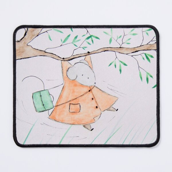 Item preview, Adventures of Algernon: Swinging on Tree Branch | Cute Mouse Art designed and sold by AngelaMarieArt.
