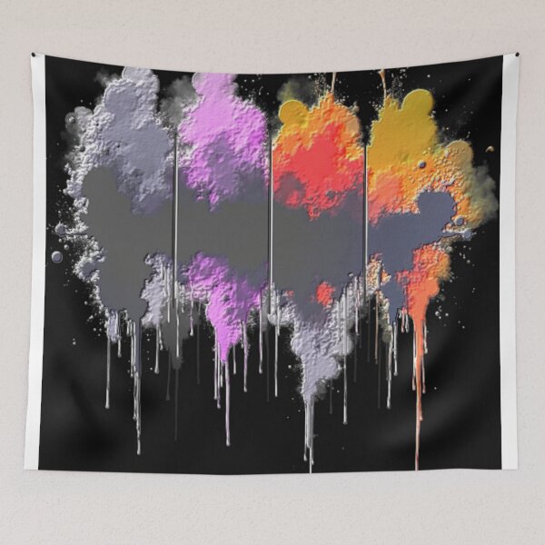 Item preview, dripping abstract dark alpha colorful geometric abstract design designed and sold by SmashingDeals.