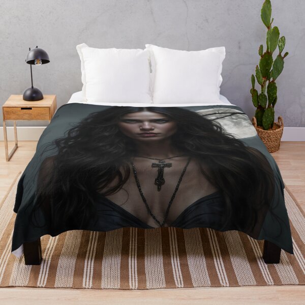 Item preview, Moonlit Mystery – Dark Forest Woman Portrait Art designed and sold by ShadeScapeArt.