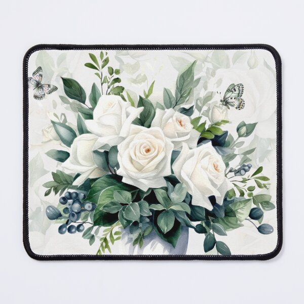 Item preview, Sympathy White Roses and Butterflies designed and sold by SalonOfArt.