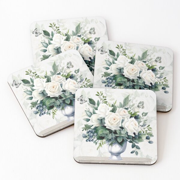 Item preview, Sympathy White Roses and Butterflies designed and sold by SalonOfArt.