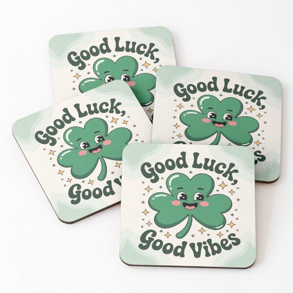 Item preview, Cute St Patrick’s Day Shamrock – Good Luck Good Vibes Smiley Clover  designed and sold by InspiredCreatives.