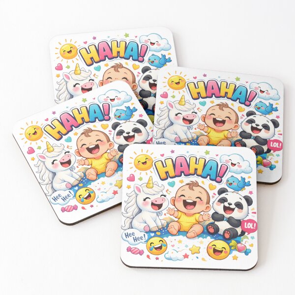 Item preview, Joyful Baby with Unicorn and Panda Friends designed and sold by ToonyTeez.