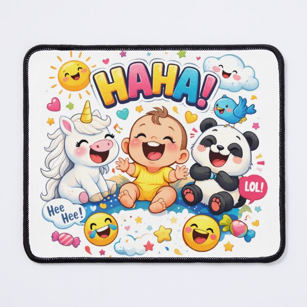 Item preview, Joyful Baby with Unicorn and Panda Friends designed and sold by ToonyTeez.