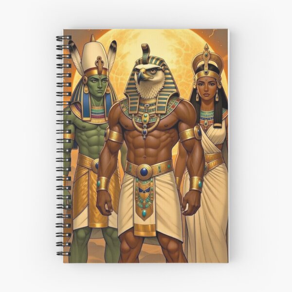 Item preview, Osiris Isis Horus Family Art | Ancient Egyptian Royal Deities | Kemetic Mythology Symbol designed and sold by BlackStarsCreations.