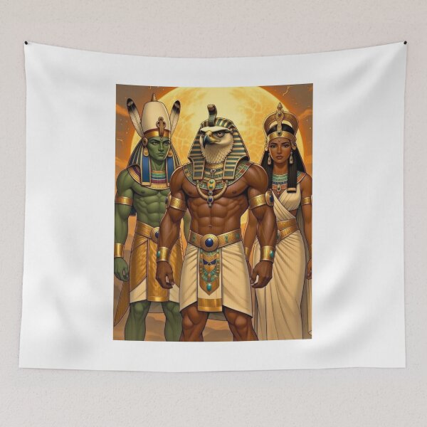 Item preview, Osiris Isis Horus Family Art | Ancient Egyptian Royal Deities | Kemetic Mythology Symbol designed and sold by BlackStarsCreations.