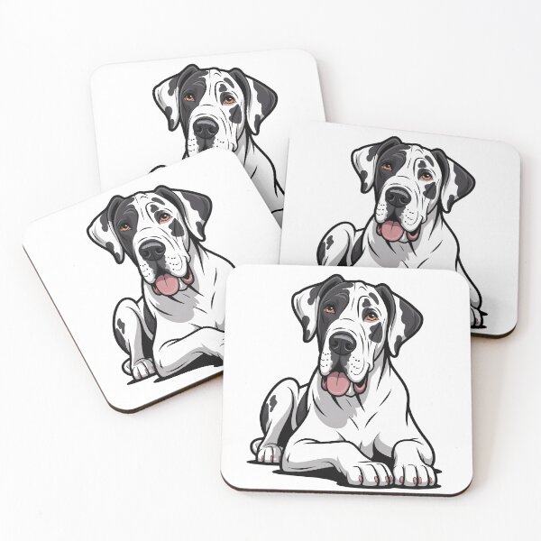 Item preview, Fawn Great Dane Harlequin Black and White Classic designed and sold by SEBANOX.