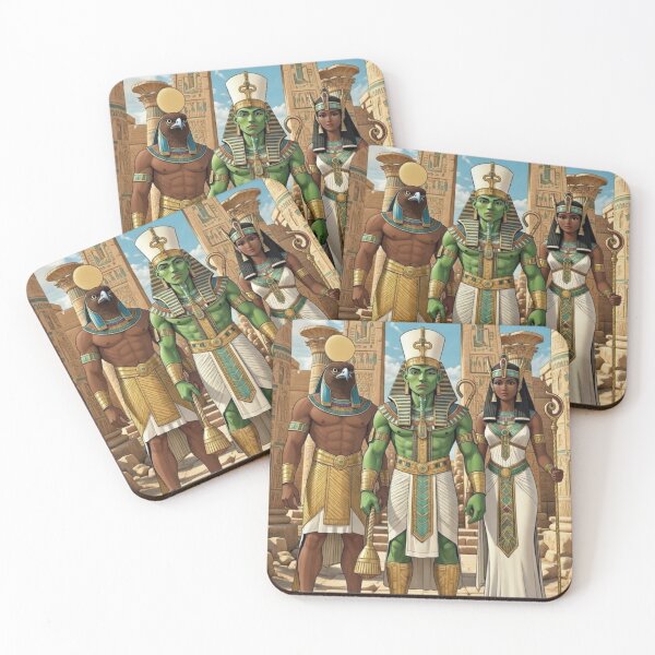Item preview, Horus Osiris Isis Family Art | Ancient Egyptian Royal Deities | Kemetic Mythology Symbol designed and sold by BlackStarsCreations.