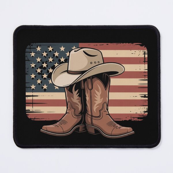 Item preview, Rustic Rodeo Patriot Western Cowboy Boots Hat Americana Flag designed and sold by ZACK ART.
