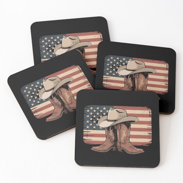 Item preview, Rustic Rodeo Patriot Western Cowboy Boots Hat Americana Flag designed and sold by ZACK ART.