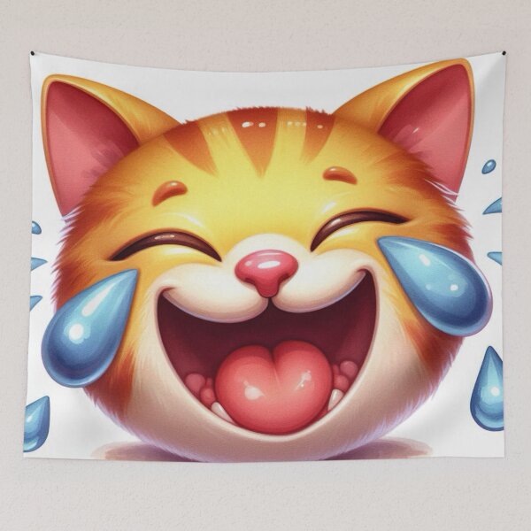 Item preview, Laughing Cat Emoji  designed and sold by TinCatOutPost.