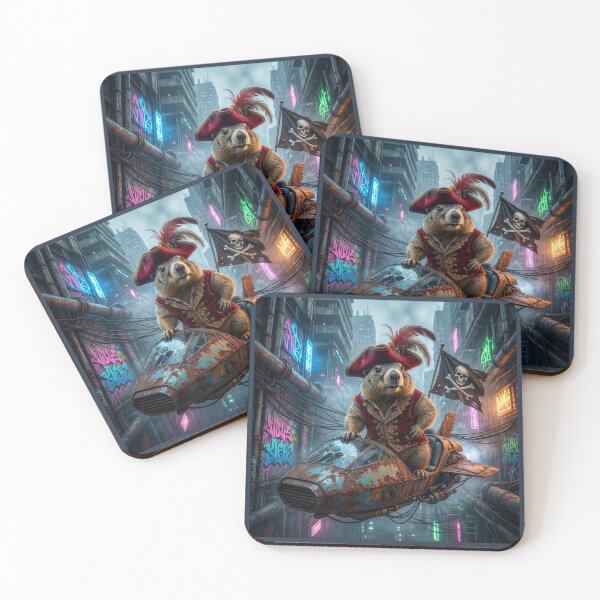 Item preview, Groundhog (Woodchuck) Pirate in a Dystopian Future designed and sold by Tridentulus.
