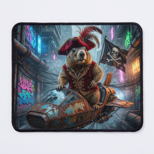 Item preview, Groundhog (Woodchuck) Pirate in a Dystopian Future designed and sold by Tridentulus.