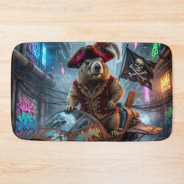Item preview, Groundhog (Woodchuck) Pirate in a Dystopian Future designed and sold by Tridentulus.
