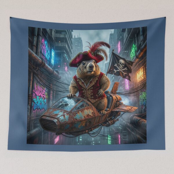 Item preview, Groundhog (Woodchuck) Pirate in a Dystopian Future designed and sold by Tridentulus.