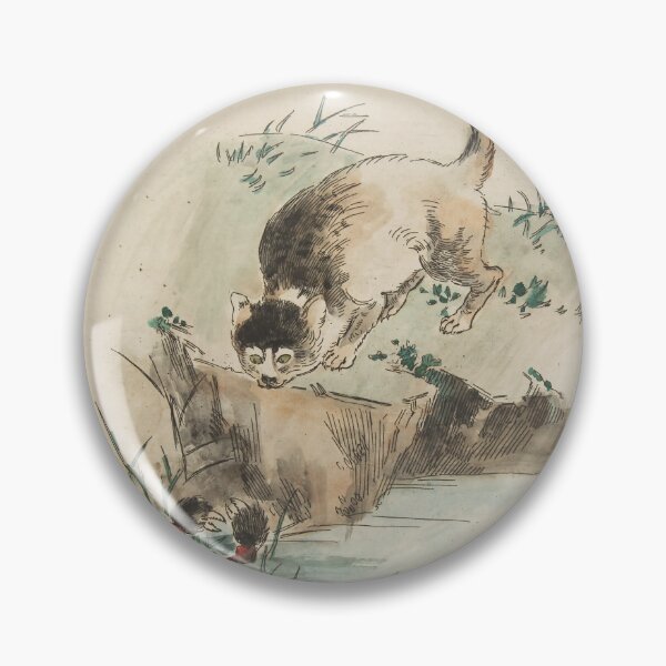 Item preview, A Cat Hunting a Crab (French 1850–1914) Hand-colored etching designed and sold by dgelpicmdRB.