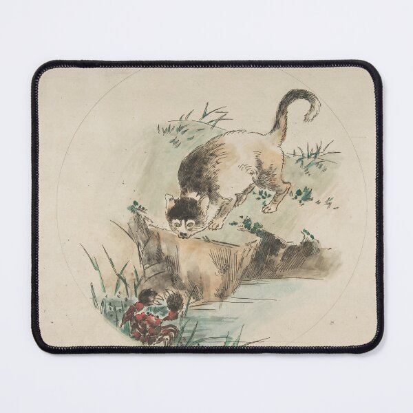 Item preview, A Cat Hunting a Crab (French 1850–1914) Hand-colored etching designed and sold by dgelpicmdRB.