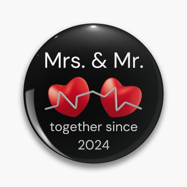 Item preview, Mrs. & Mr. Together Since 2024 – Heartbeat Couple Shirt – Wedding & Anniversary Gift designed and sold by PrimaBrandLTD.