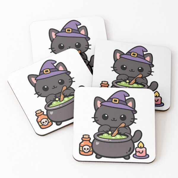 Item preview, Black Cat Stirring Cauldron designed and sold by OniumEth.
