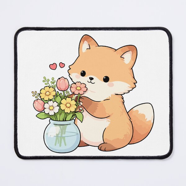 Item preview, Fox arranging flowers designed and sold by OniumEth.