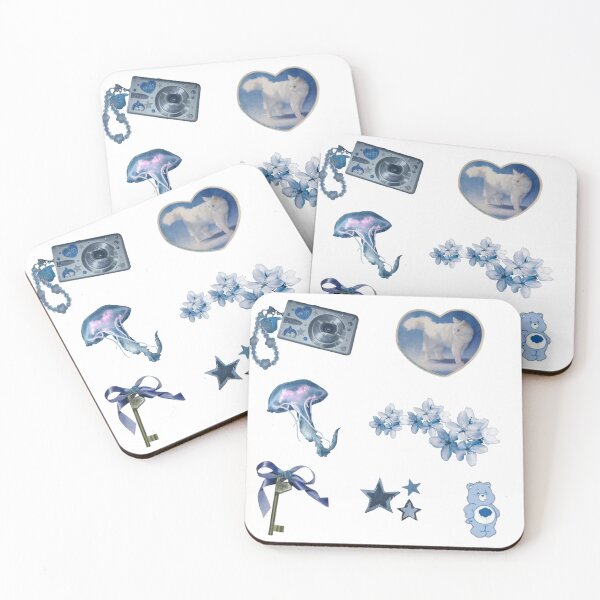 Item preview, Blue aesthetic sticker sheet designed and sold by hellbillyhorror.