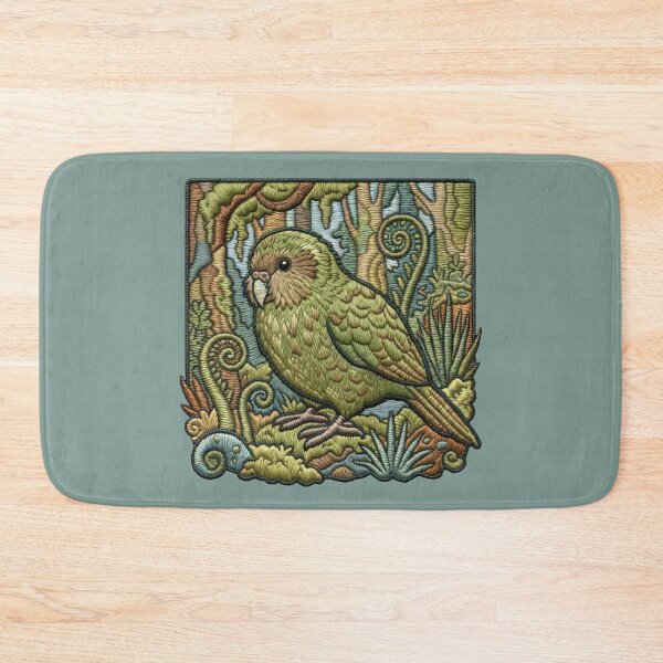 Item preview, Embroidered Kākāpō Parrot – Faux Stitch Forest Art designed and sold by MvuuStudio.
