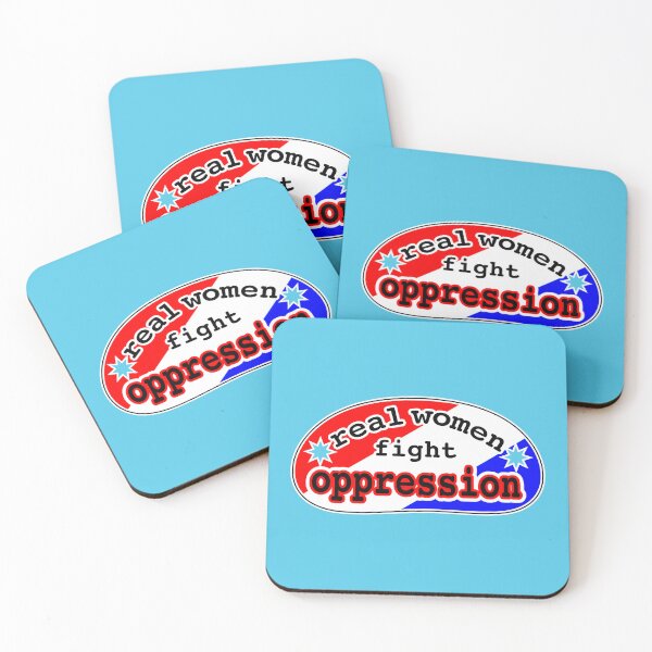 Item preview, Real women fight oppression, red white and blue background designed and sold by mntimg.