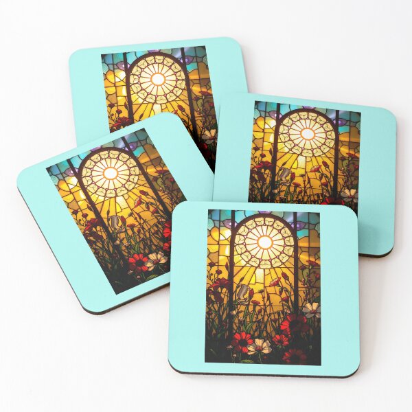 Item preview, Radial Sun Ray Floral Stained Glass designed and sold by Sachie's Studio.